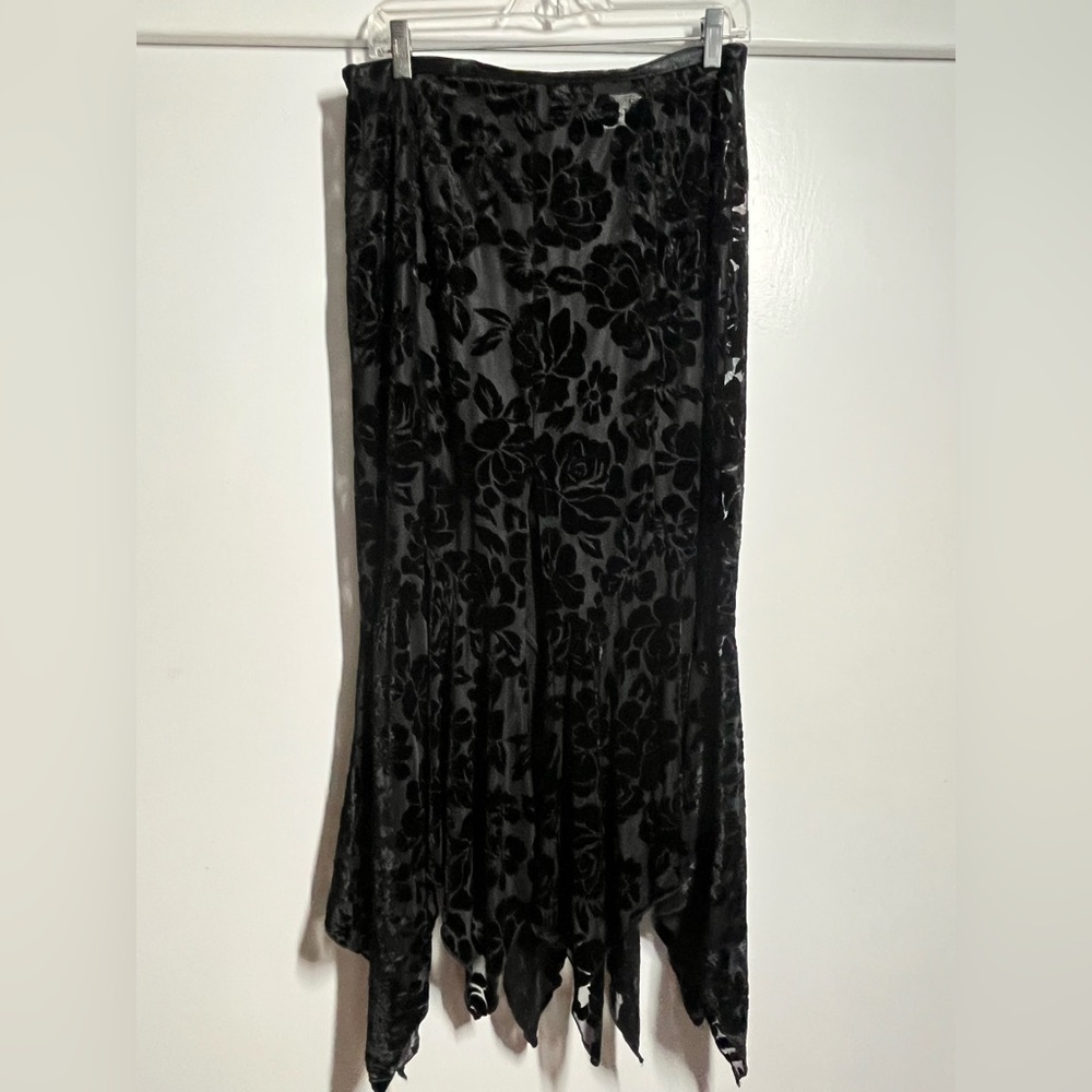 “Shrine” Burnout velvet sheer goth skirt